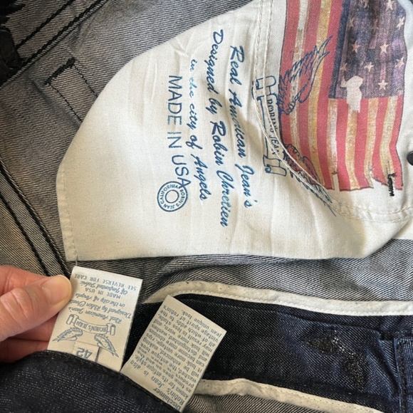Robin's Jean Straight Leg Embroidered Wings USA Made Jeans - Men's Size 42*32 - Picture 7 of 15